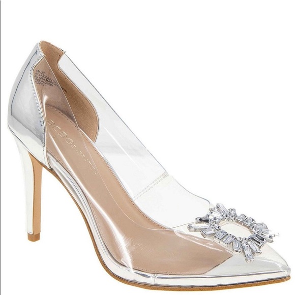 BCBGeneration Clear Rhinestone Ornament Pump Size 8 Women - Picture 3 of 16